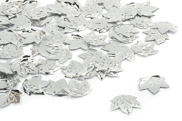 Пайетки россыпью TBY-FLK639 лист кленовый (50гр) цв.001 серебряный