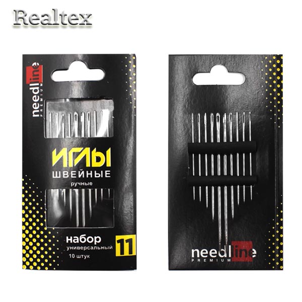 Набор игл швейных ручных ИЗ-200926 никелированных ассорти №11 (10 игл) 