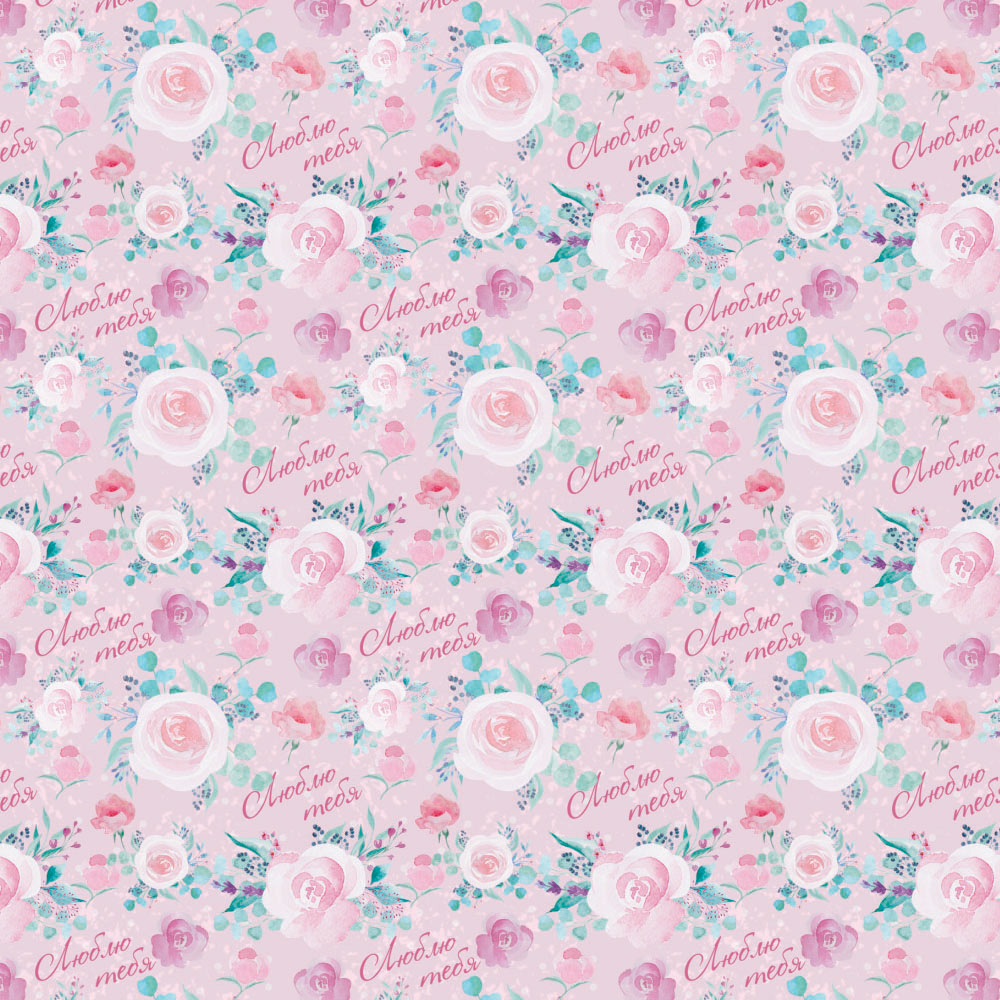 Бумага упаковочная односторонняя WPO-03 "Stilerra" (100*70см) цв.10 любовь
