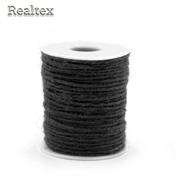 Шнур льняной для рукоделия Realtex 2мм цв.черный