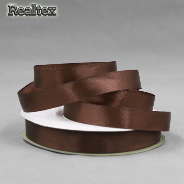 Лента атласная 12мм Realtex (27,4м) цв.140 коричневый