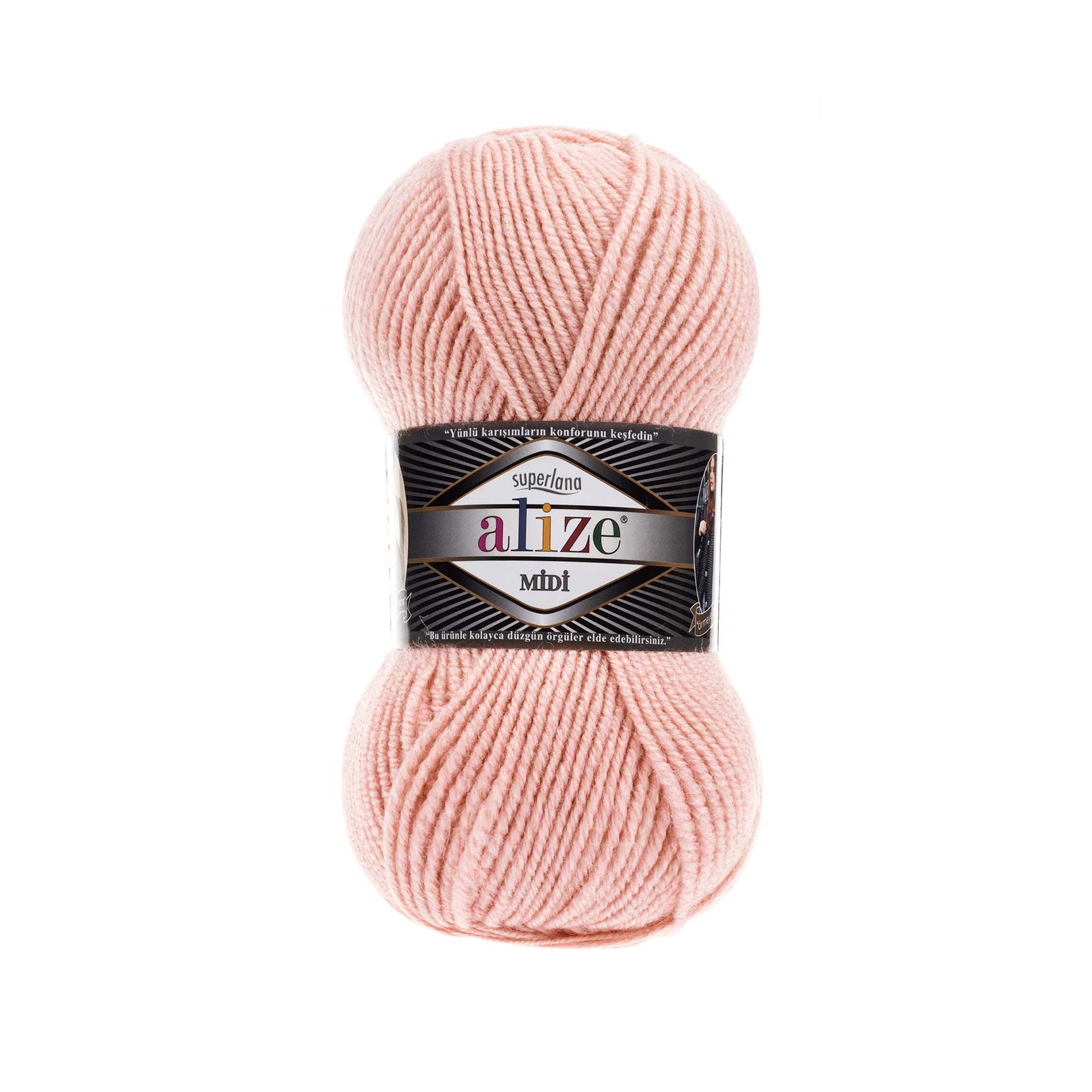 Пряжа Alize "Super Lana Midi" (100гр) цв.523 кристально-розовый