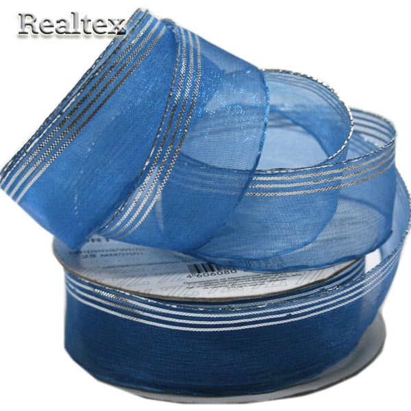 Лента капроновая 25мм ORT-25 "Blitz" цв.091 синий/серебро