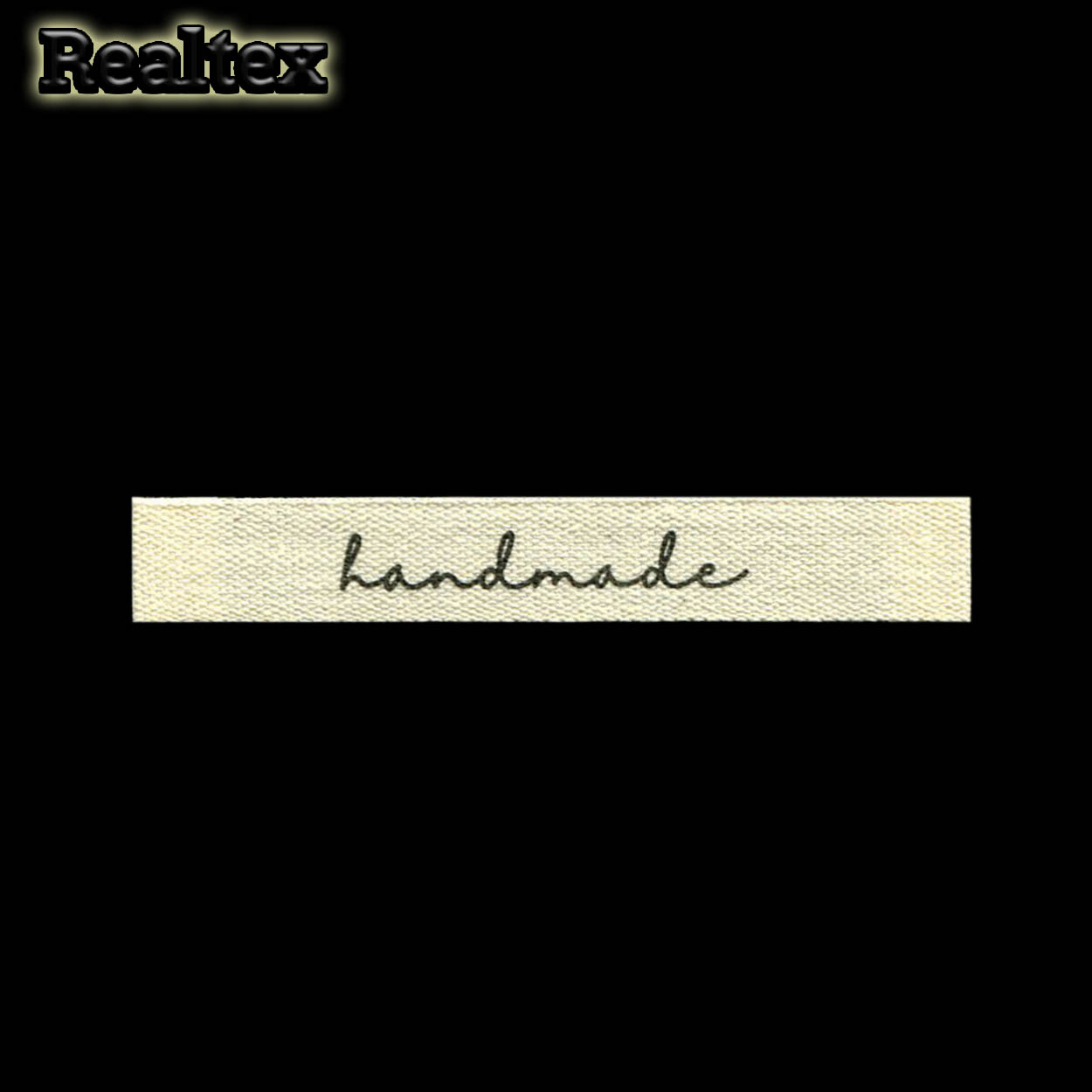 Бирка пришивная ткань Реалтекс №34 "HandMade" (25шт) цв.суровый