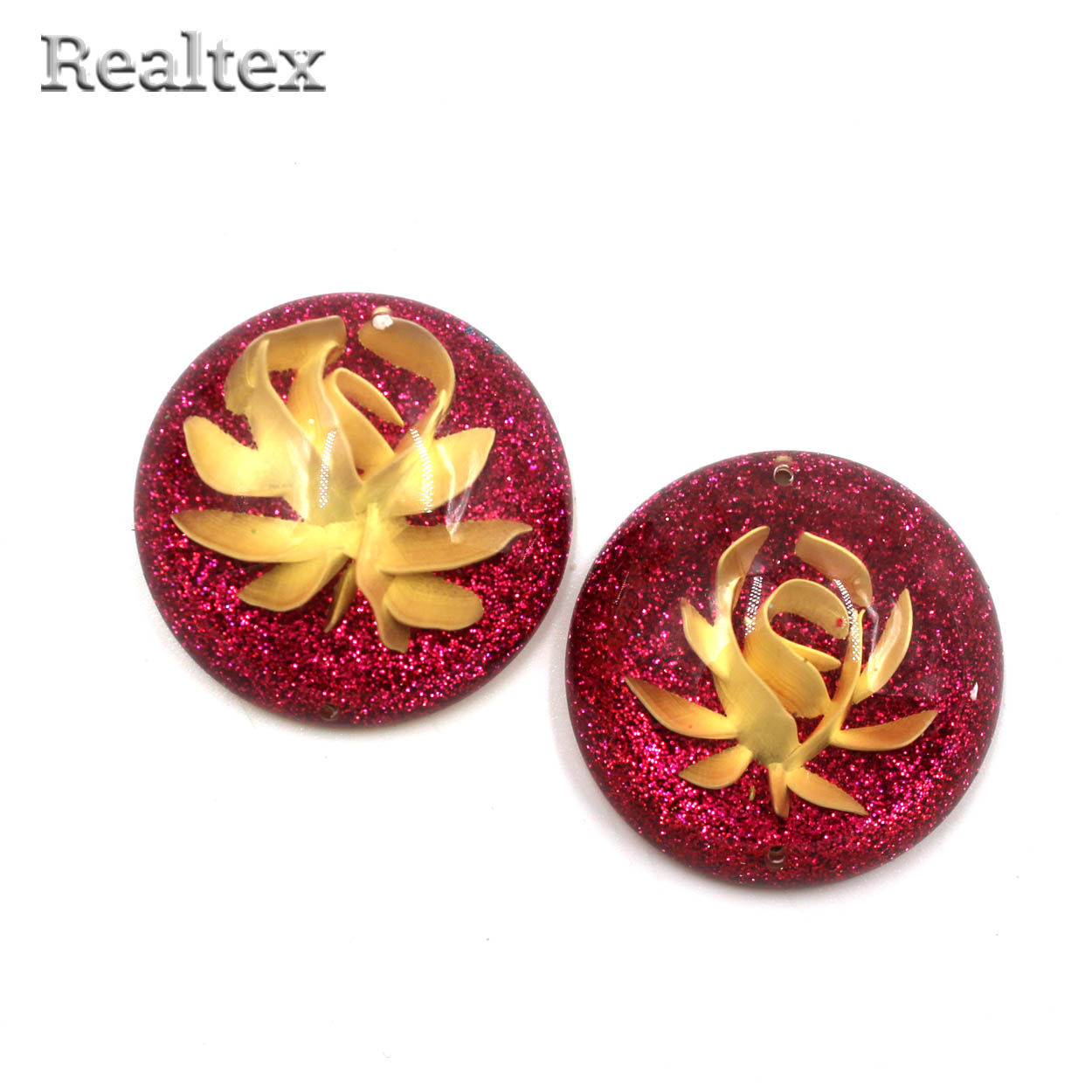 Стразы пластиковые пришивные AB-7 большие цв.малиновый 