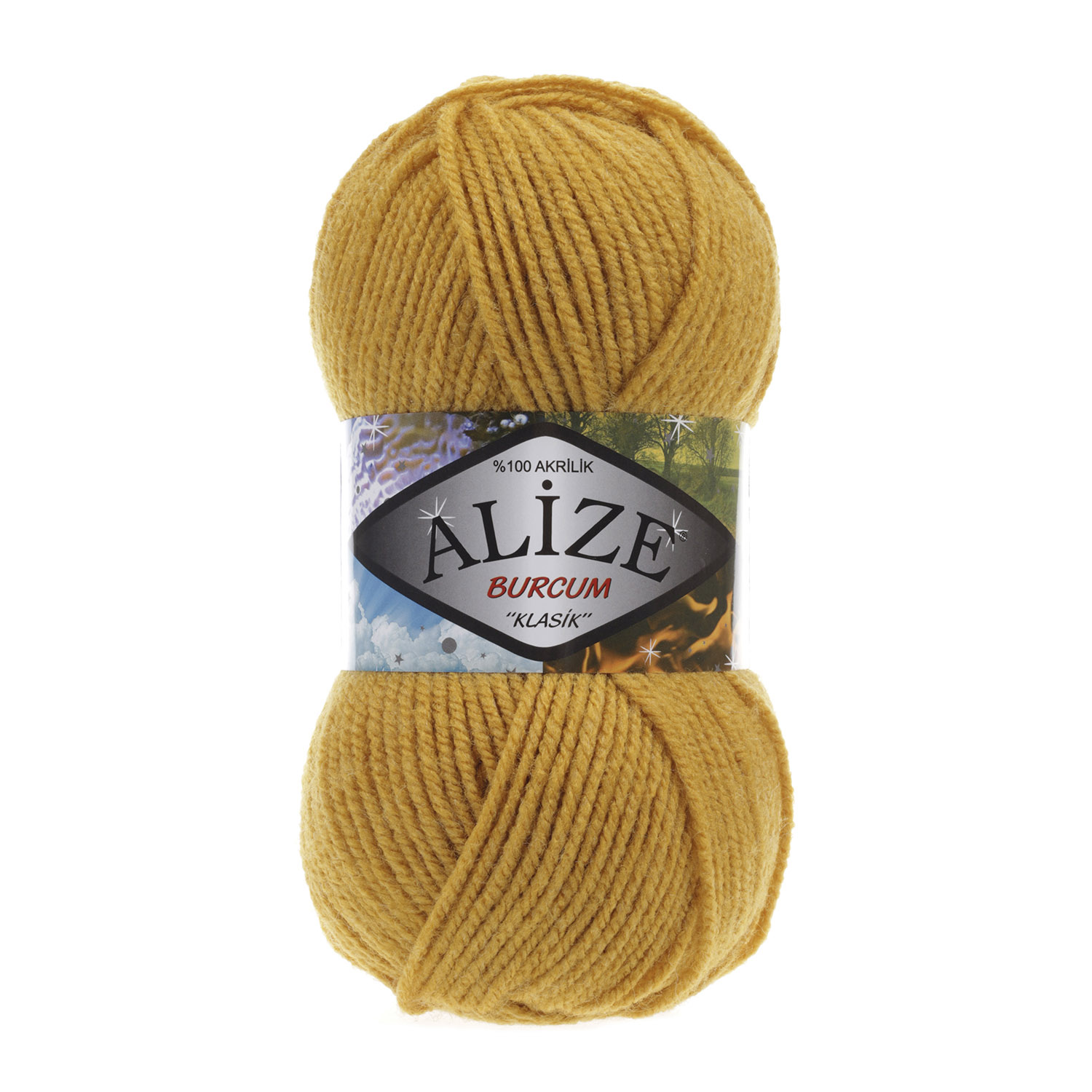Пряжа Alize "Burcum Klasik" (100гр) цв.002 шафран