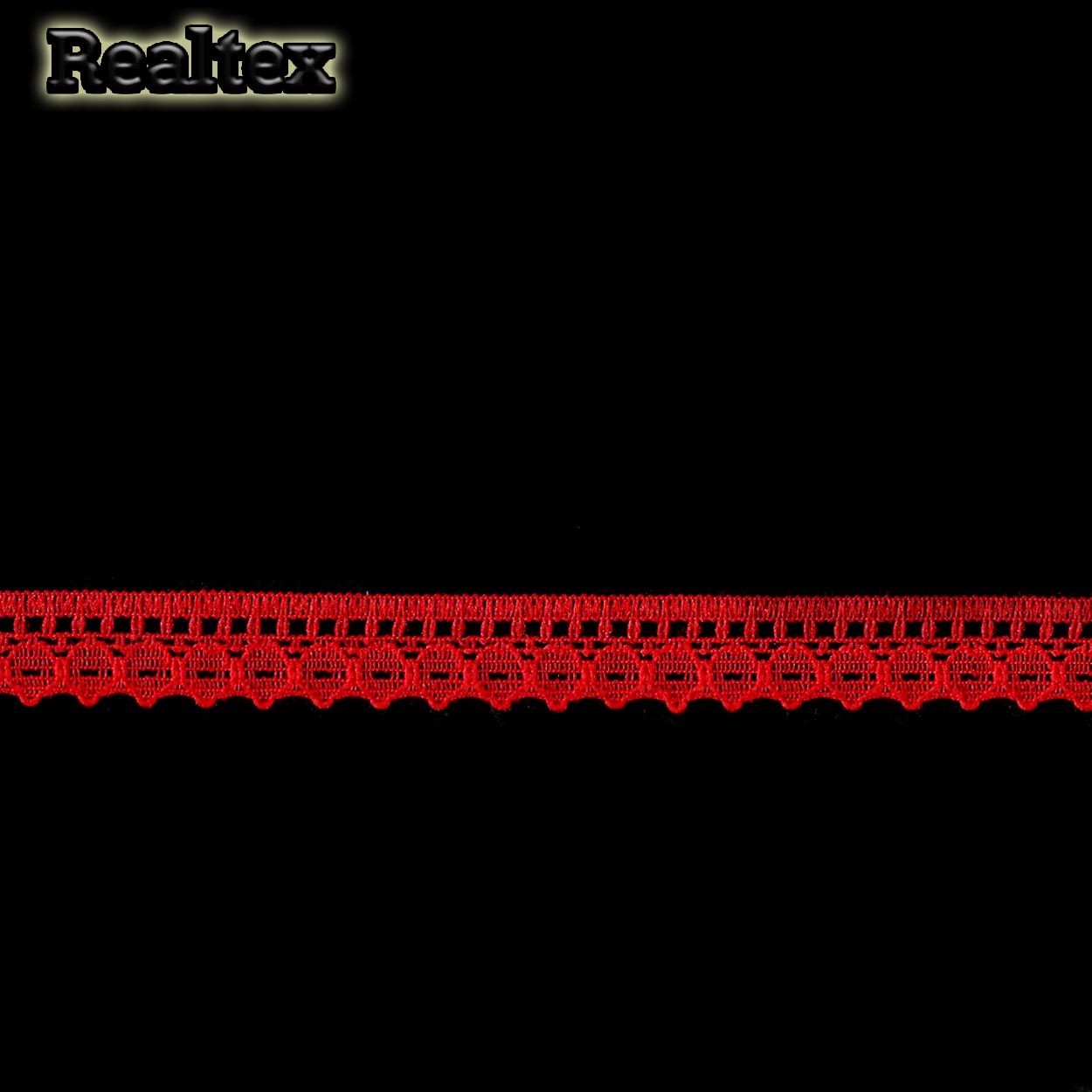 Кружево капроновое  10мм TBY 1665 (27,4м) цв.03 красный