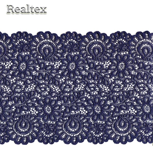 Кружево стрейч 205мм TBY YSTL00839 цв.03 тёмно-синий