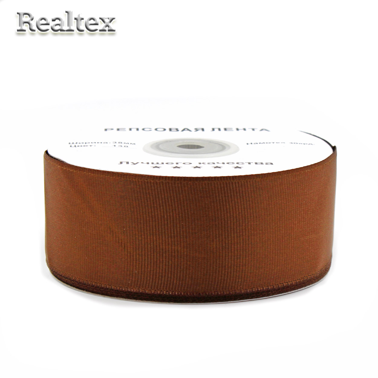 Лента репсовая 38мм RS (27,4м) цв.138 св.коричневый
