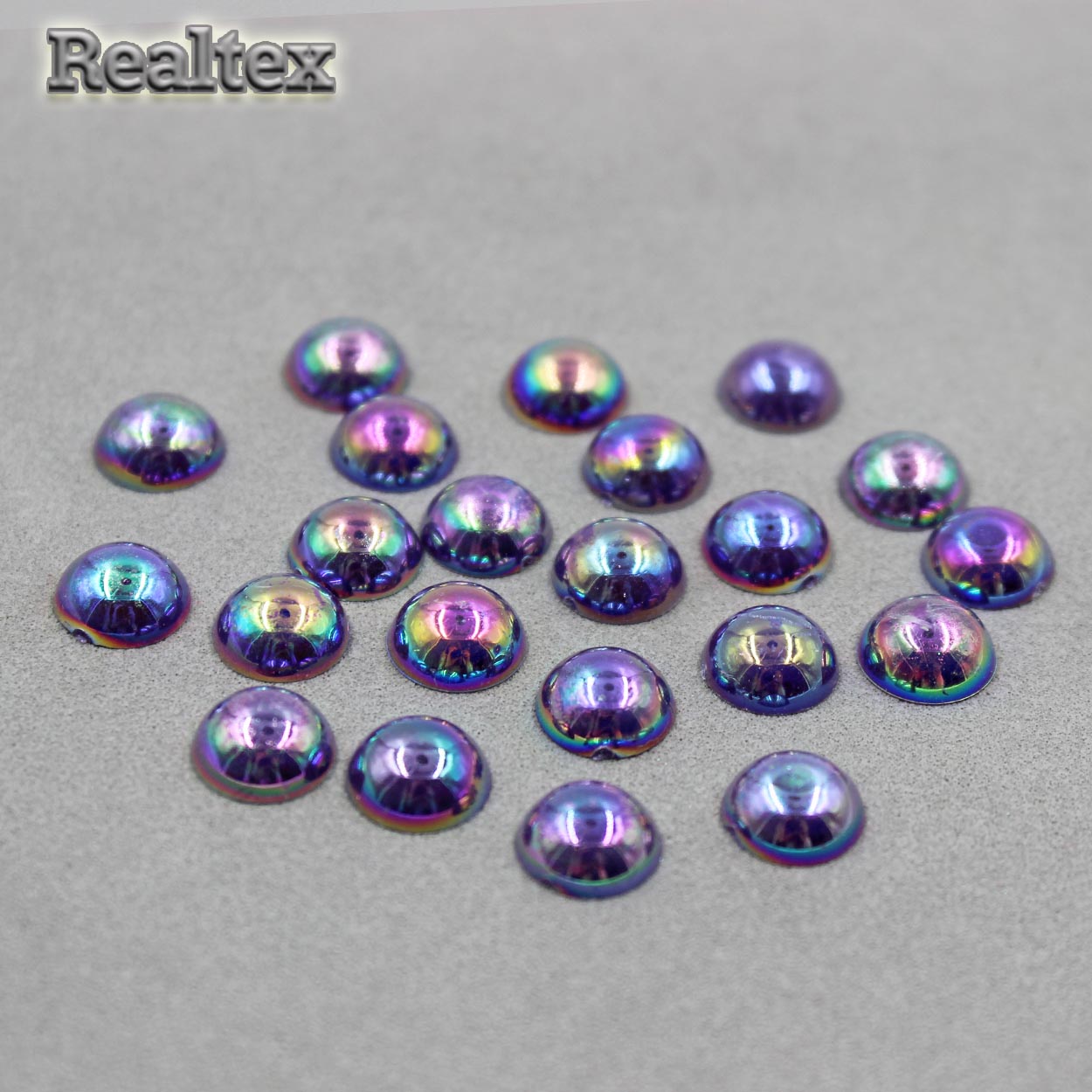 Полу-бусы Realtex  6мм (250гр) цв.АВ темно-фиолетовый 