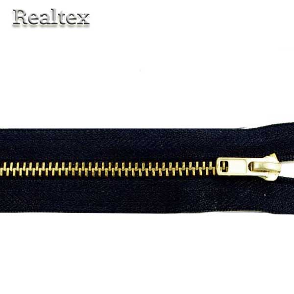 Молнии джинсовые Т.4 18см неразъёмная цв.золото/черный