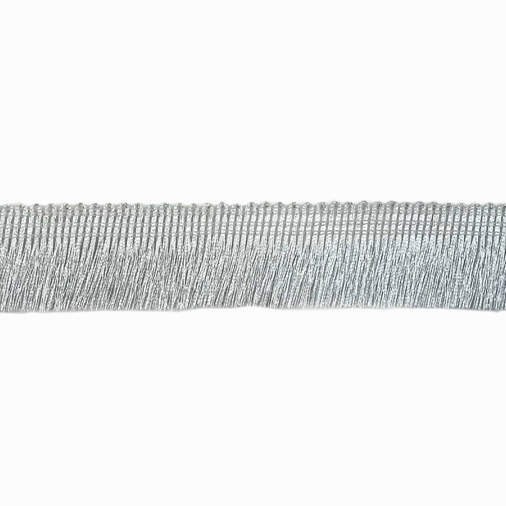 Бахрома Realtex металлизированная 25мм 13-2675 цв.серебро