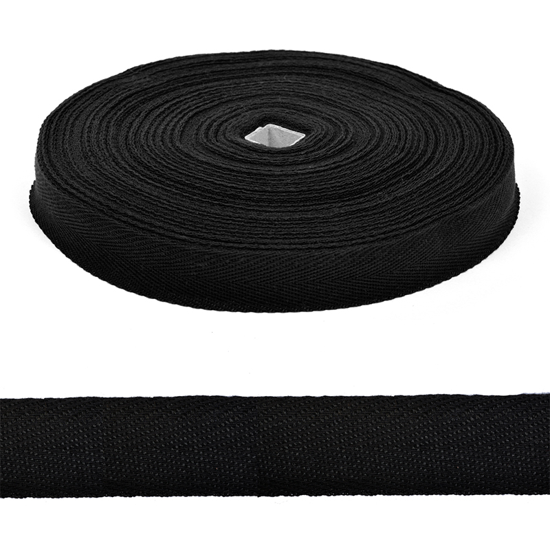 Тесьма киперная 15мм TBY.CT15322 хлопок 3,8г/м цв.черный 