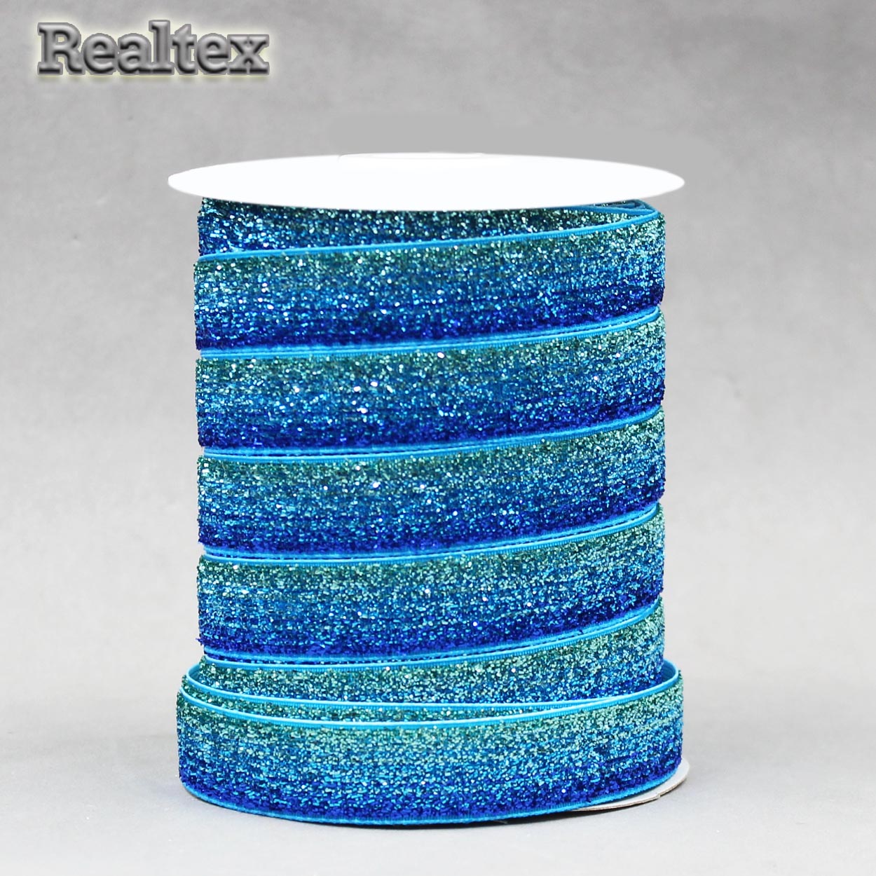 Лента бархатная люрекс RS 15мм цв.34 mix