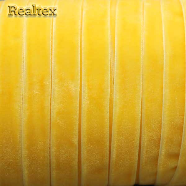 Лента бархатная УТ 10мм цв.8508 жёлтый