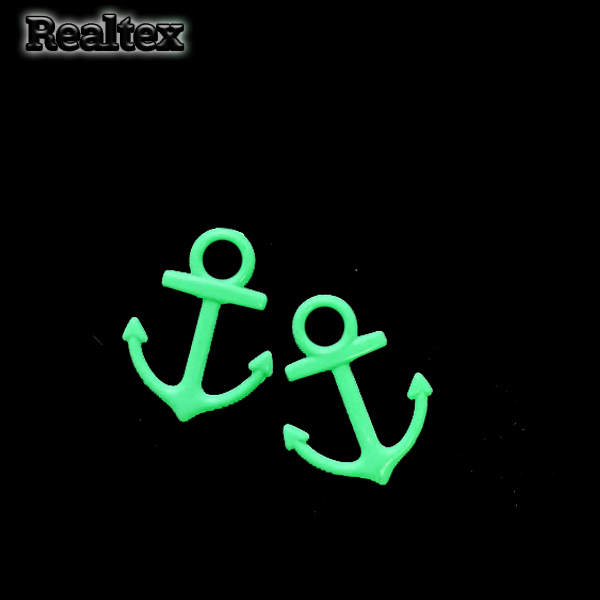 Подвеска металл 2493 "Якорь" 15*19мм цв.салатовый