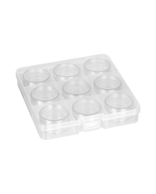 Контейнер пластик OM-086-057 для швейных принадлежностей 13.5*13.7*2,3см цв.прозрачный