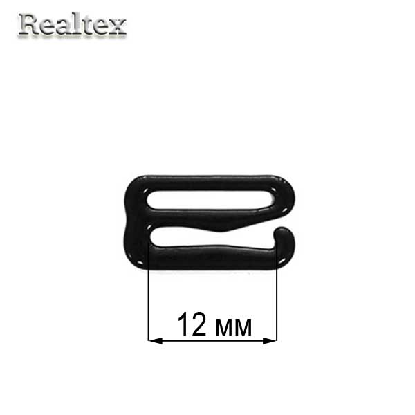  Крючок  Realtex 12мм металлический крашеный цв.черный