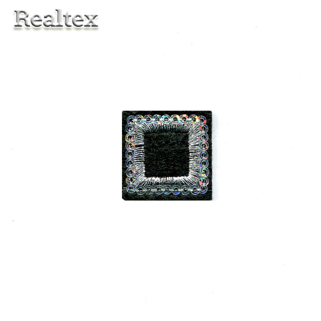 Термоаппликации Realtex M-1092 "Квадрат" цв.чёрный/серебрянные пайетки