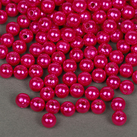 Бусины пластик Реалтекс  6мм под жемчуг (100гр) цв.014 малина