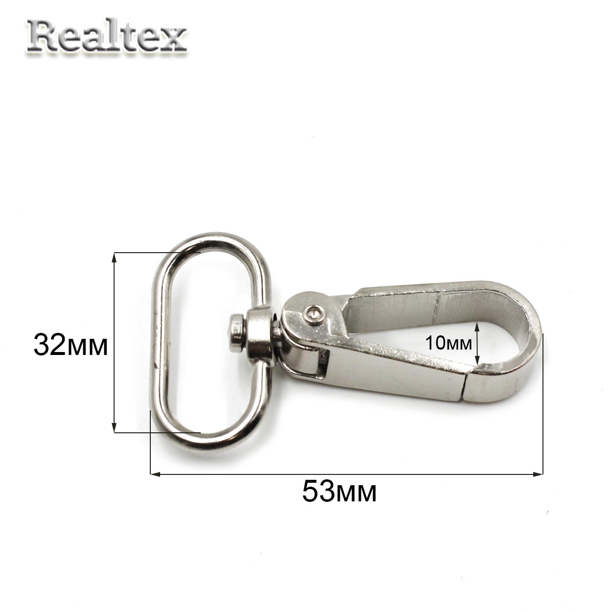  Карабин Реалтекс LD-156 30*53мм (25шт) цв.никель