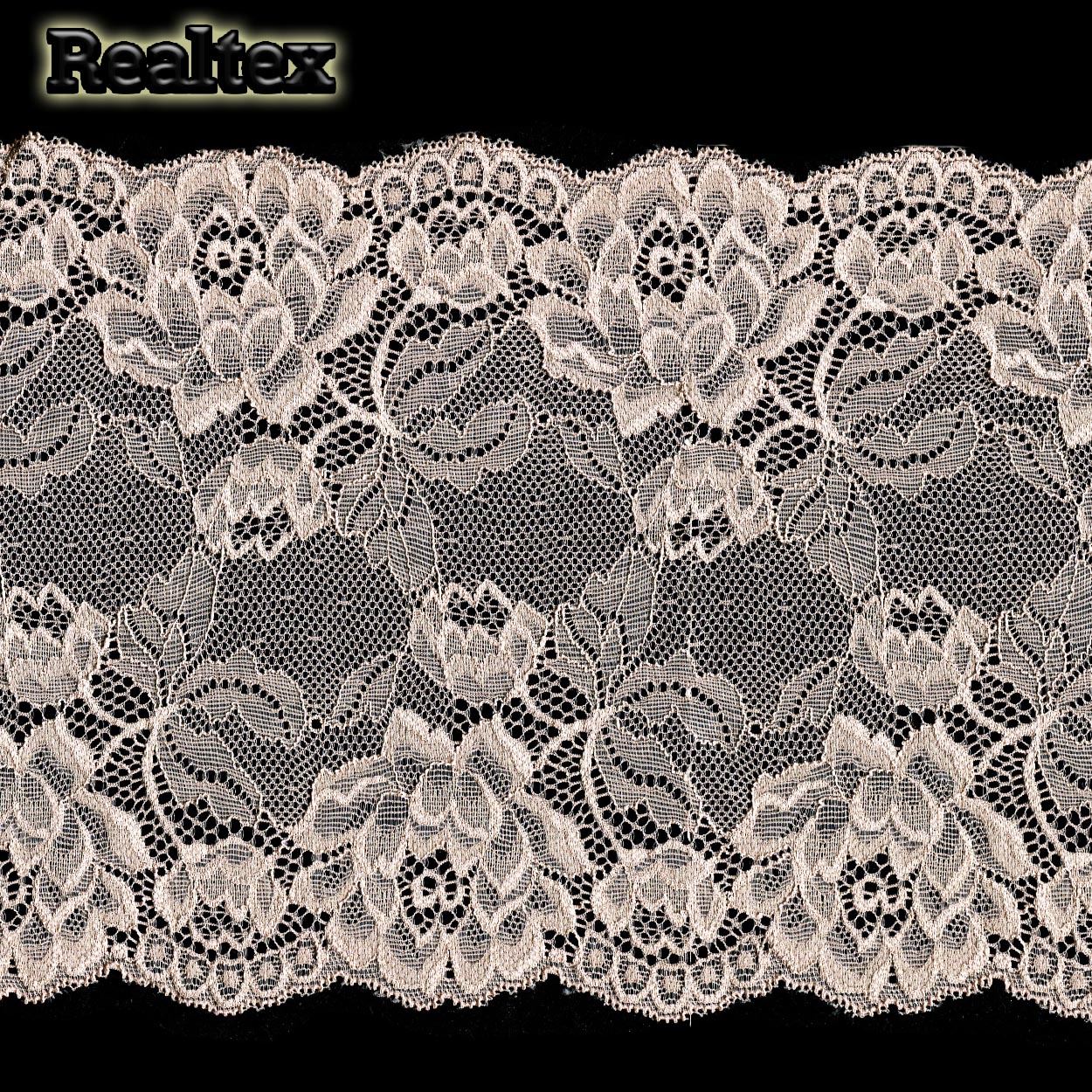 Кружево стрейч 180мм TBY L838 цв.168 серебристый пион