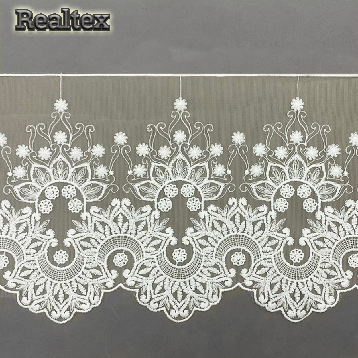 Кружево Реалтекс на сетке 205мм 16BE1610 цв.молочный