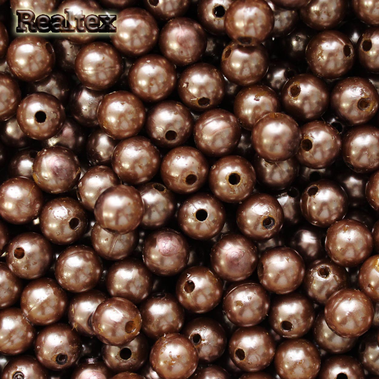 Бусины пластик 12мм R (20гр) цв.А36 коричневый