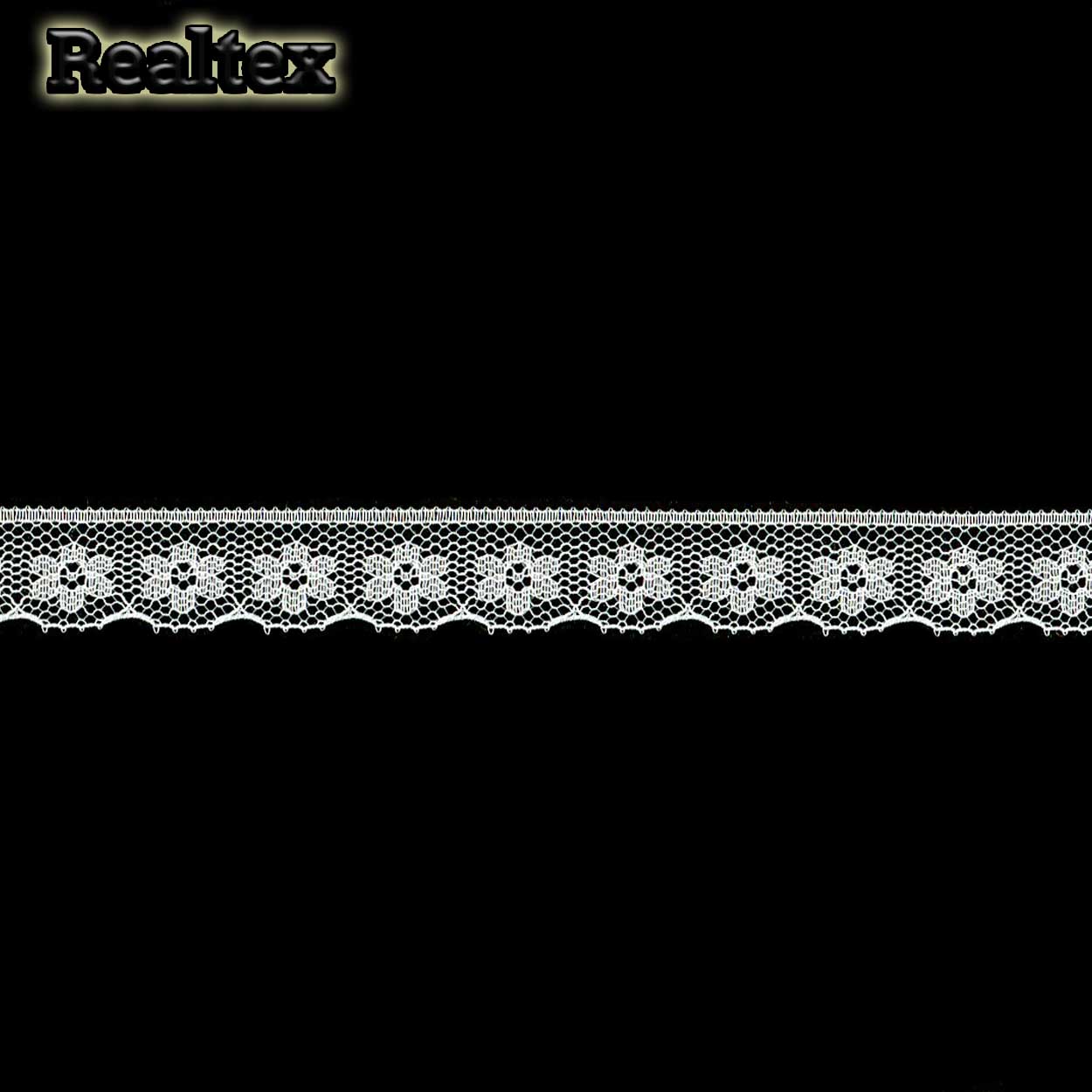 Кружево капроновое Реалтекс  15мм SC 136-1 (25м) цв.светло-молочный