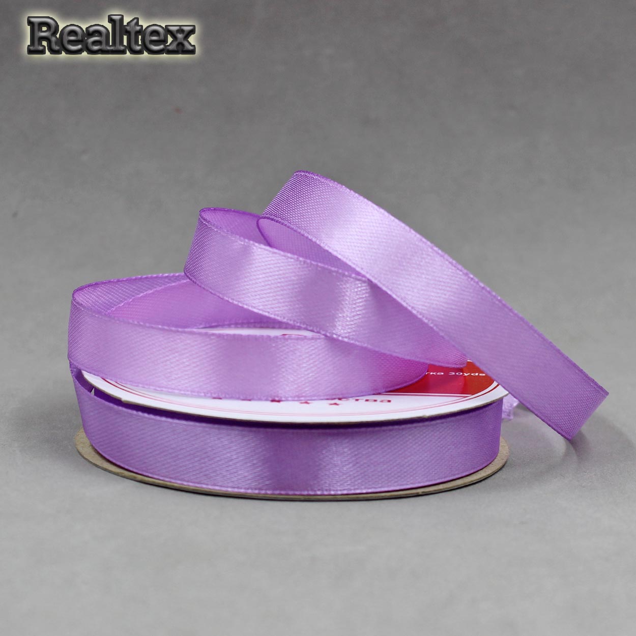 Лента атласная 12мм Realtex (27,4м) цв.081RS сиреневый