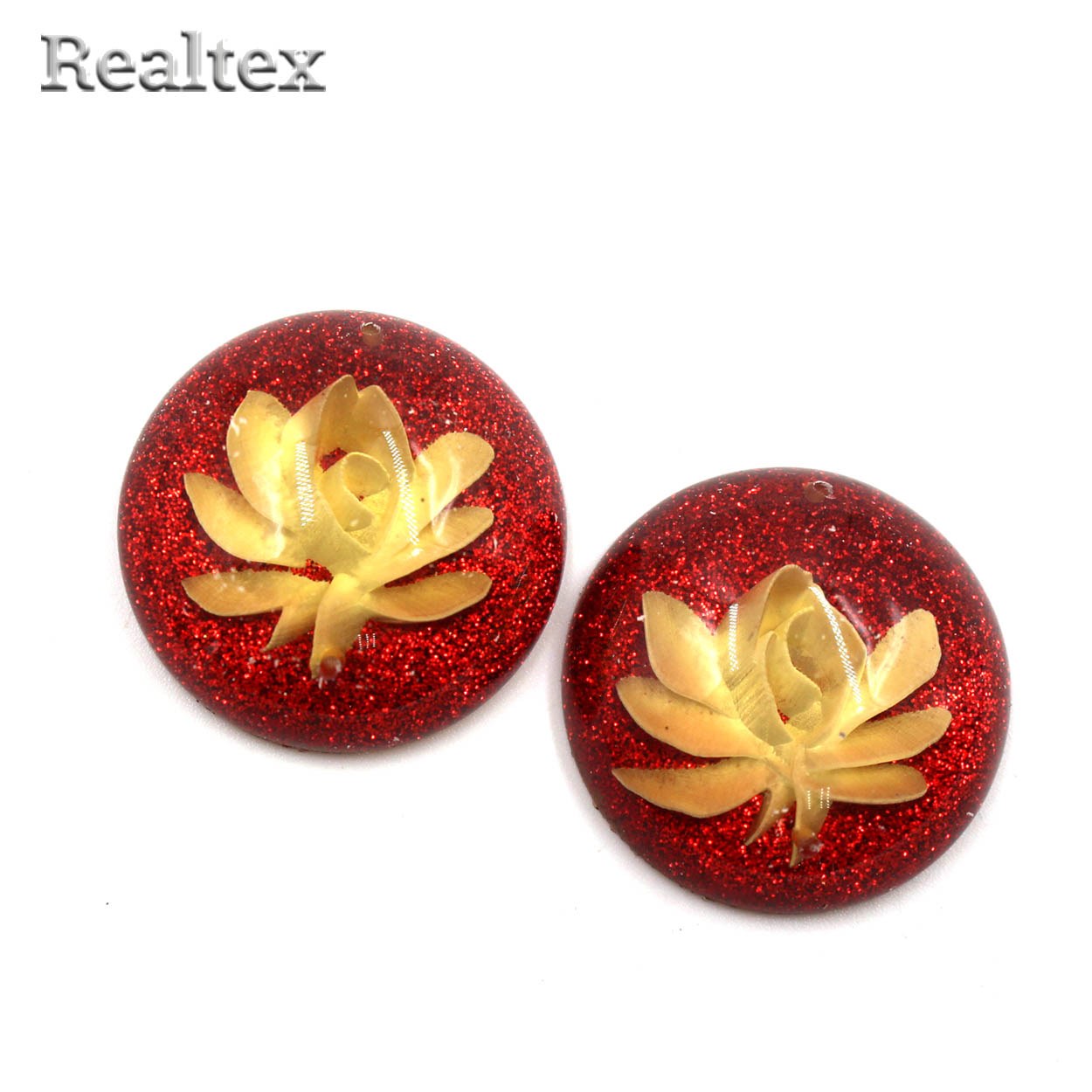 Стразы пластиковые пришивные AB-7 большие цв.красный 