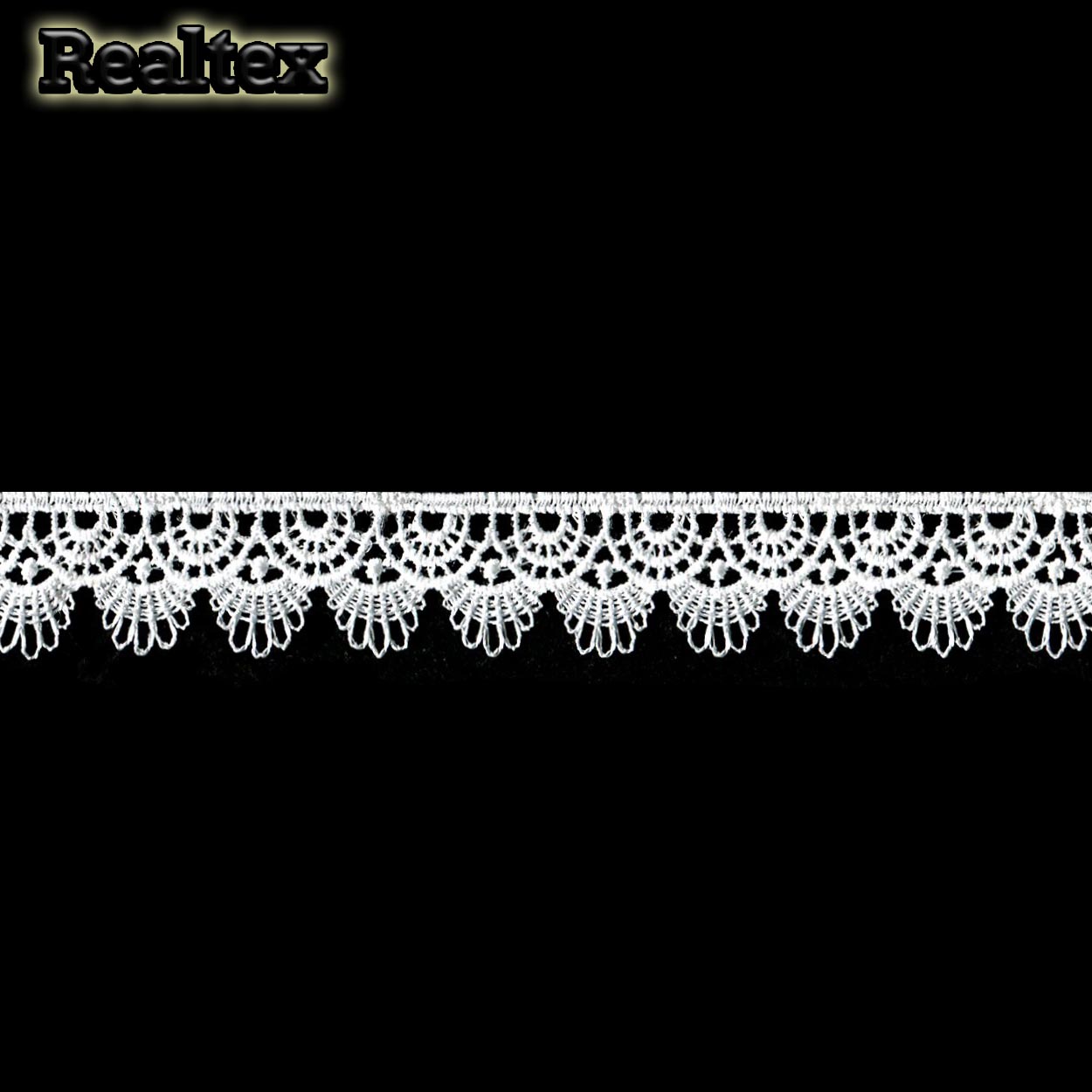 Кружево  гипюр  Realtex  20мм CS-033 (13,7м) цв.белый  