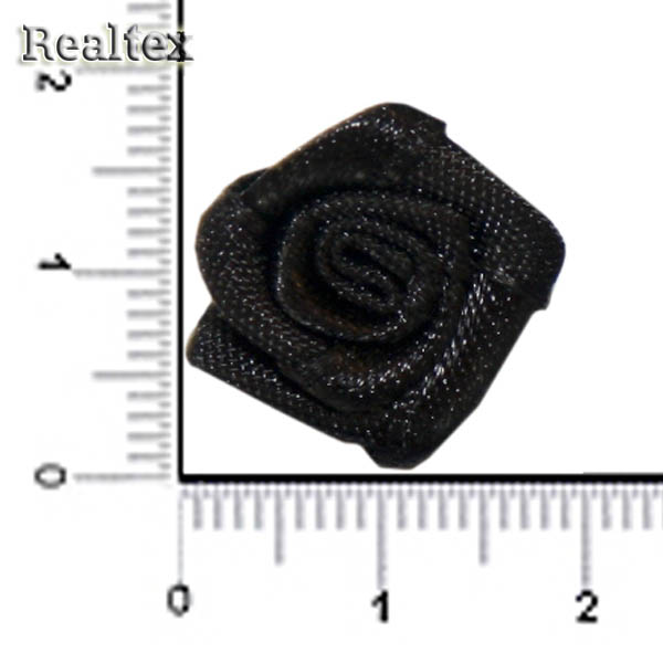 Розочки пришивные атласные Realtex R-3 цв.черный