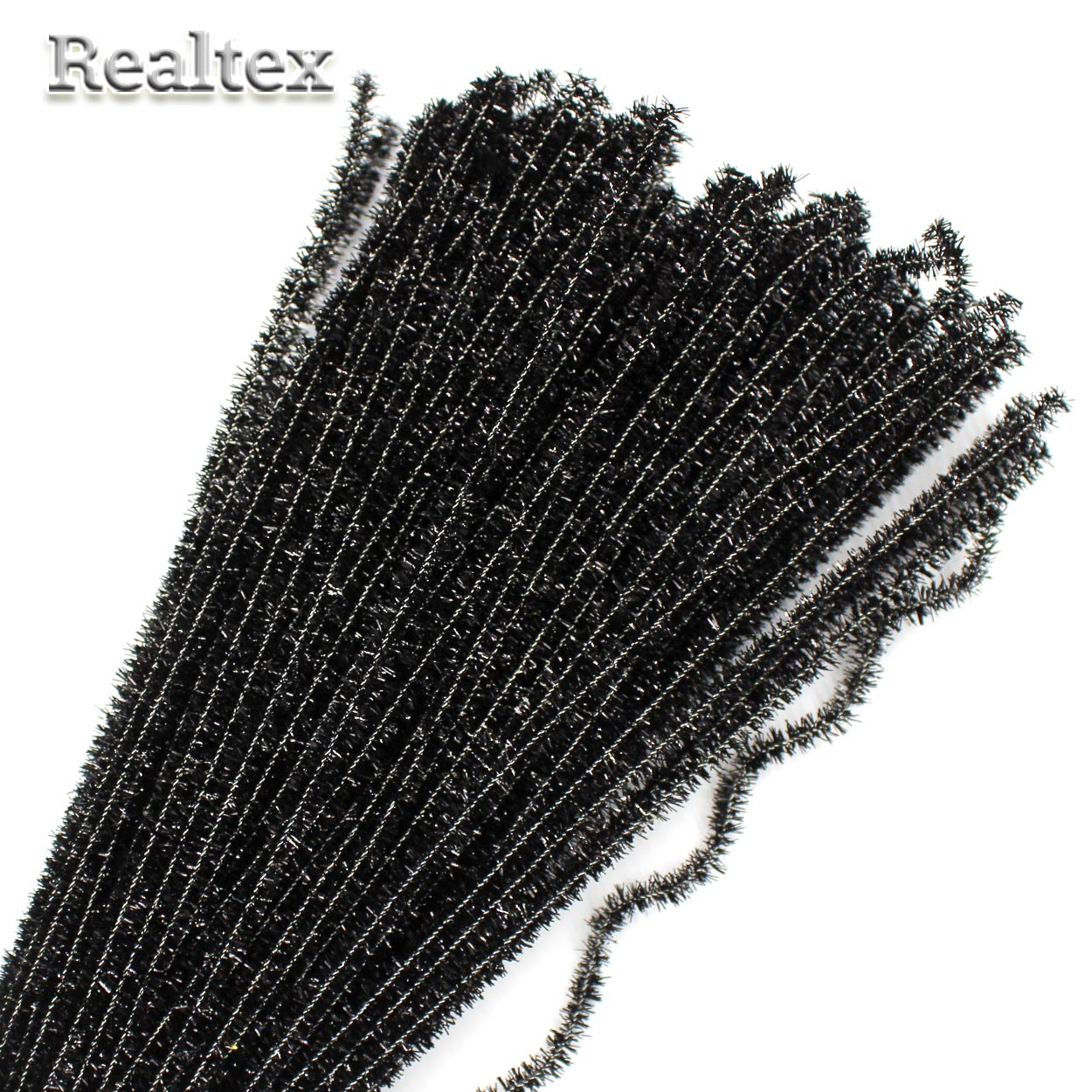 Проволока "Синель" Реалтекс с люрексом для творчества N d-6мм 30см (100шт) цв.В-003 черный