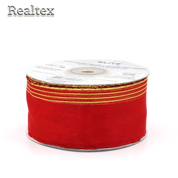 Лента капроновая 40мм ORT-38 "Blitz" цв.036 красный/золото