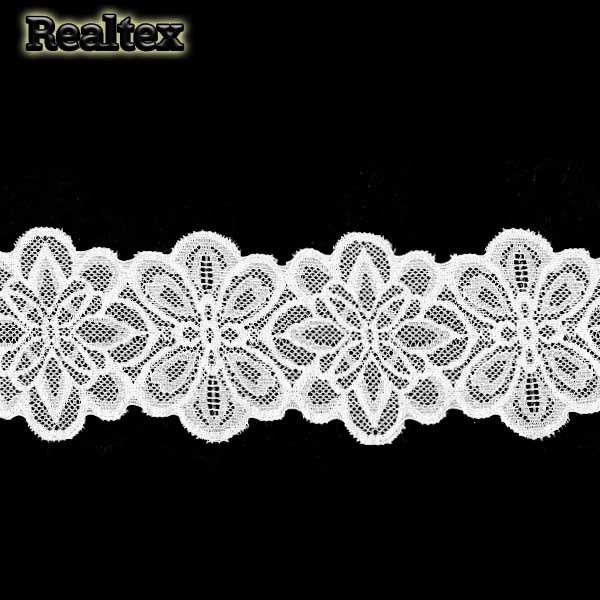 Кружево стрейч  75мм TBY 8027 цв.1 белый