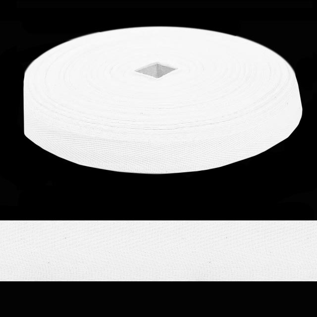 Тесьма киперная 20мм TBY.CT20101 хлопок 2,5г/м цв.белый 
