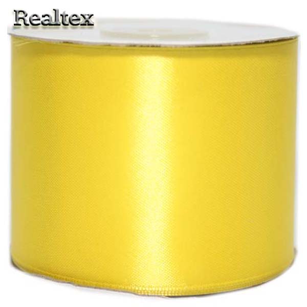 Лента атласная 75мм Реалтекс (27,4м) цв.ID 3014 жёлтый