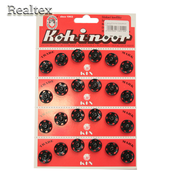 Кнопка пришивная Koh-i-noor №6 цв.черный 