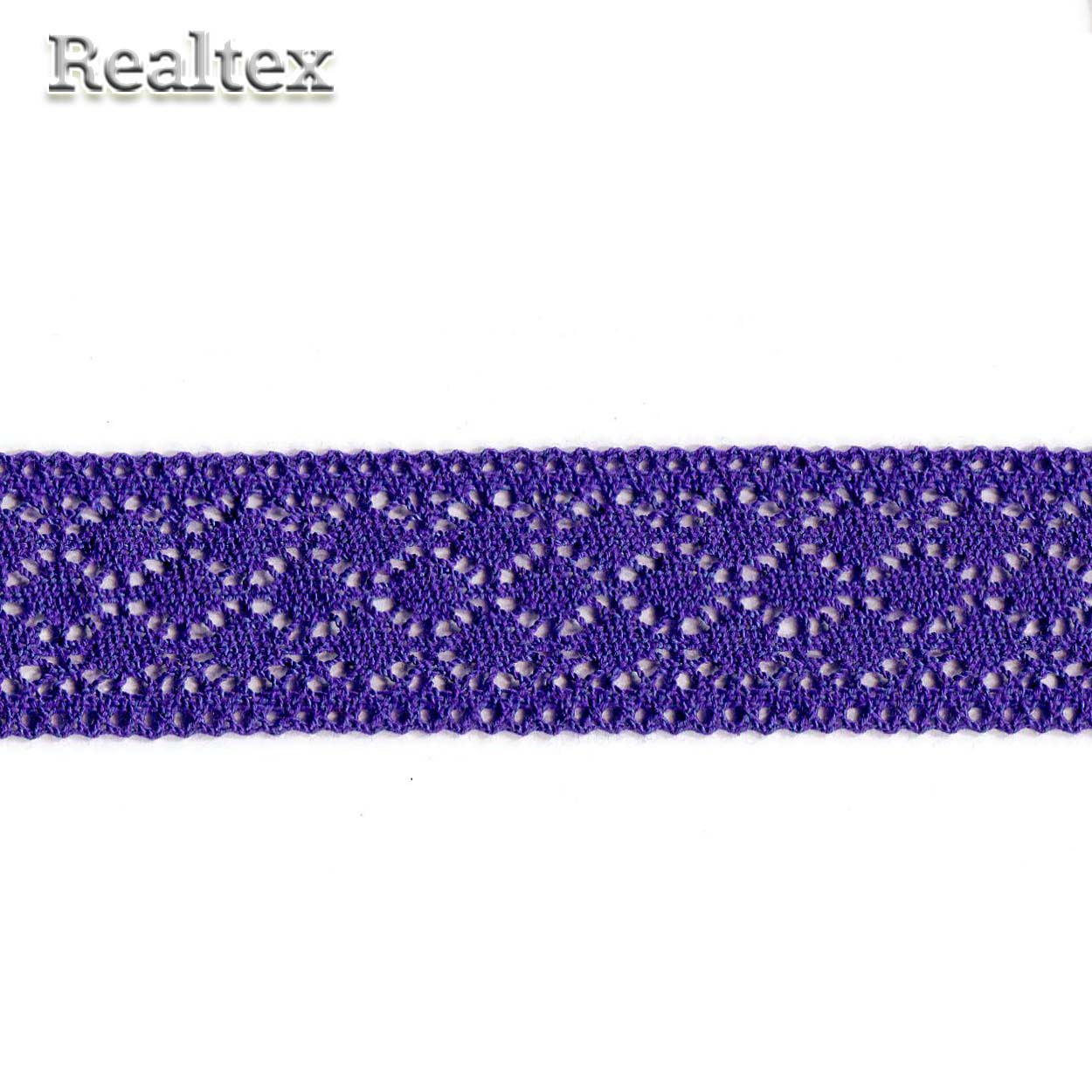 Кружево вязаное  38мм 38.01.164 цв.28 фиолетовый