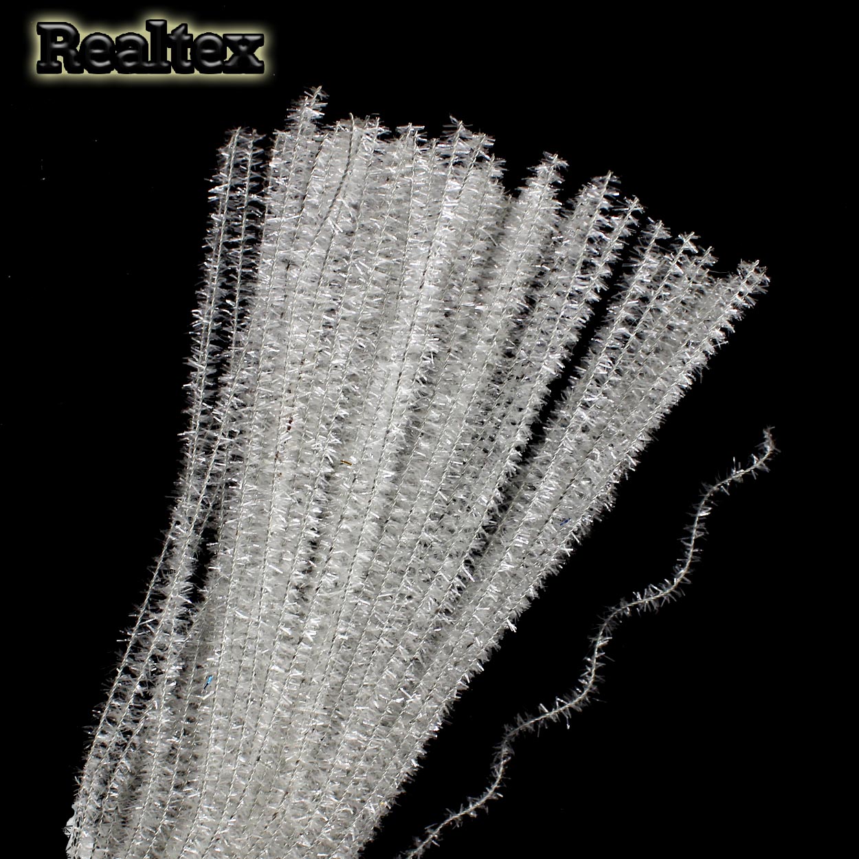 Проволока "Синель" с люрексом для творчества d-6мм 30см цв.A-090 прозрачный АВ