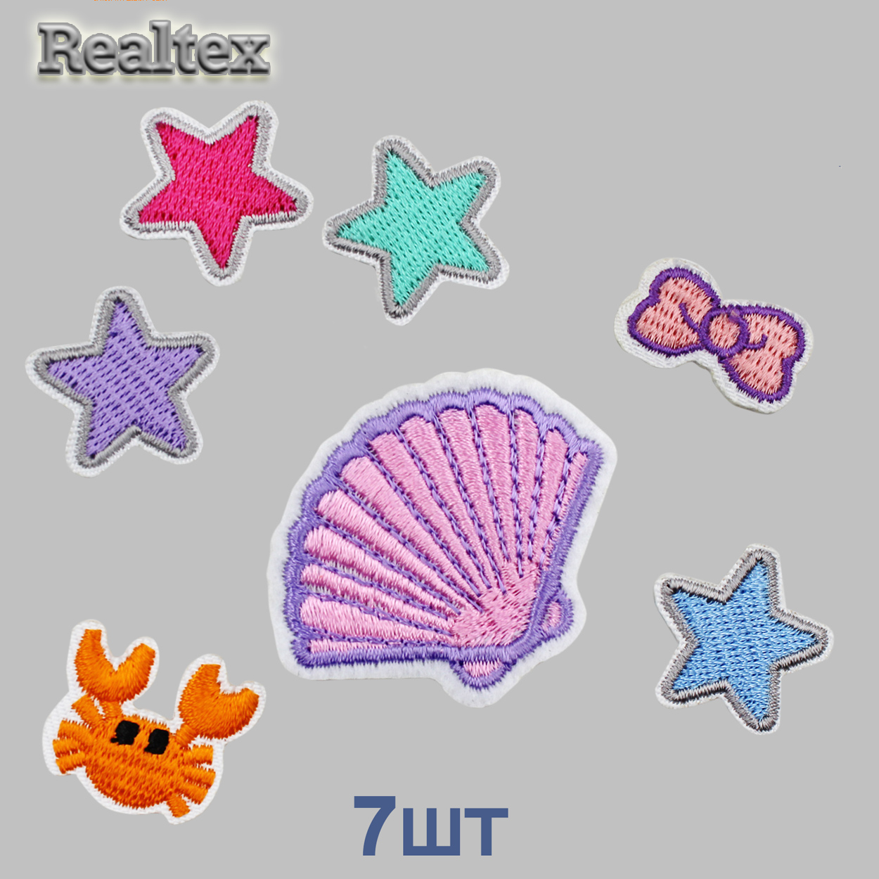 Термоаппликации детские Реалтекс "Набор морской" (7шт) 
