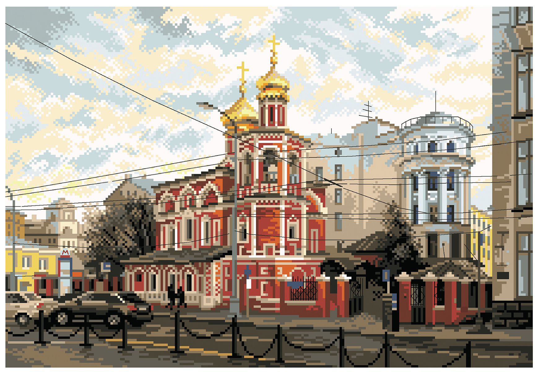Рисунок на канве МП №1811 "Славянская площадь" 37х49см