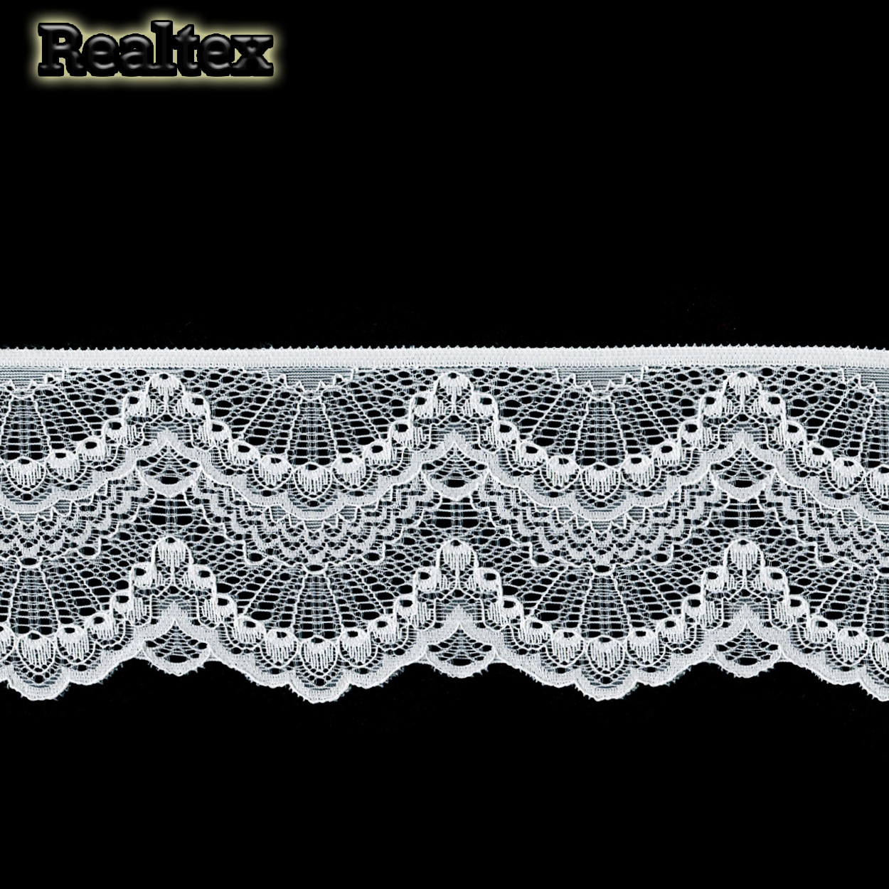 Кружево стрейч 100мм TBY 30239/N цв.001 белый