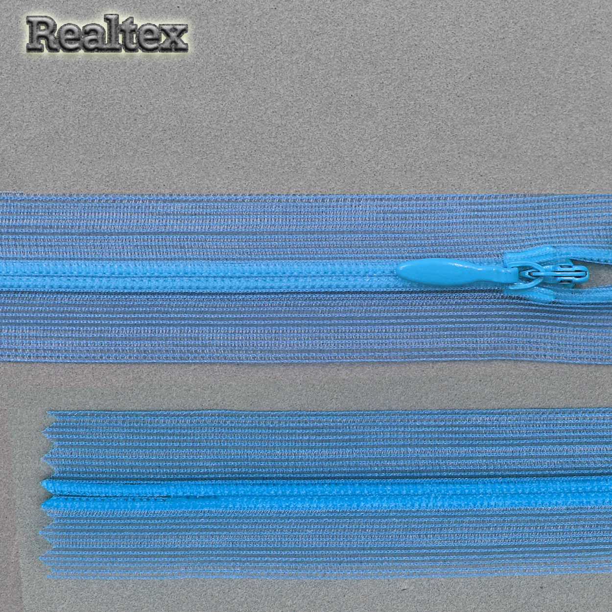 Молния потайная G010S на сетчатой тесьме 50см цв.335 насыщенный голубой