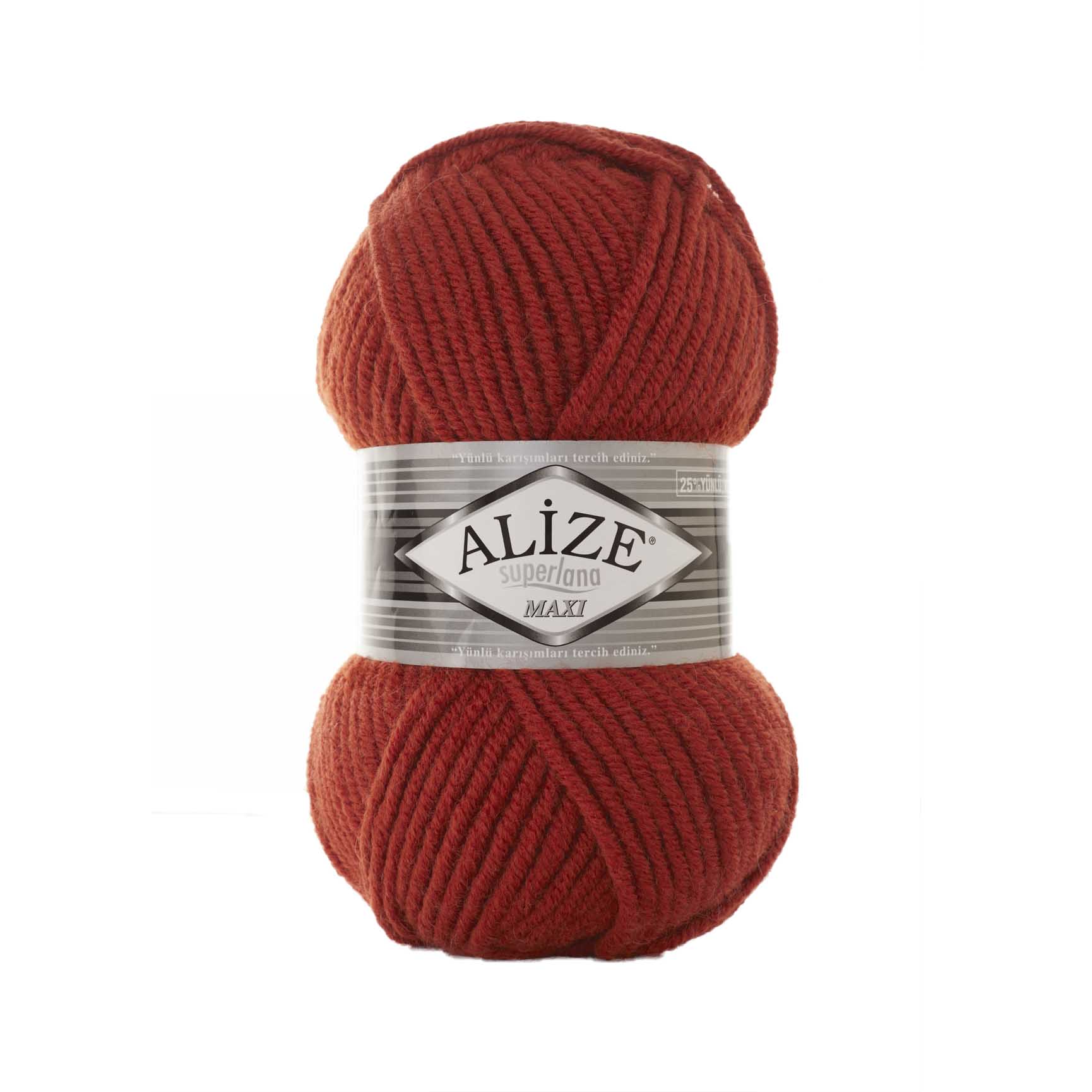 Пряжа Alize "Super Lana Maxi" (0,5кг) цв.036 терракот