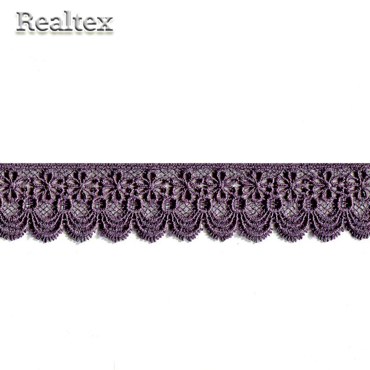 Кружево  гипюр  Realtex  30мм LF-504 цв.18А черничный йогурт  