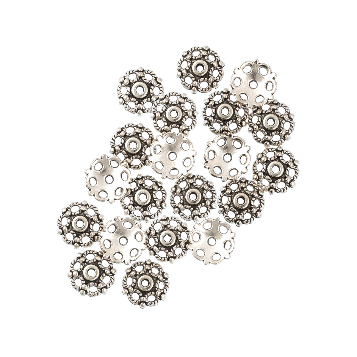 Розетка для бус "Zlatka" MFR-13 цв.01 античное серебро