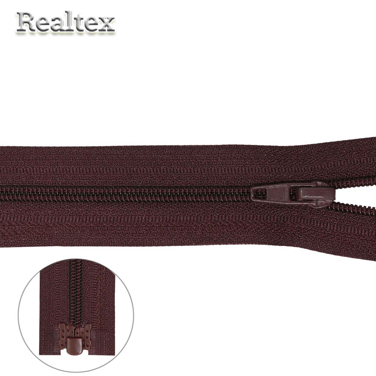 Молния витая Т.3 50см разъемная цв.864 тёмно-бордовый