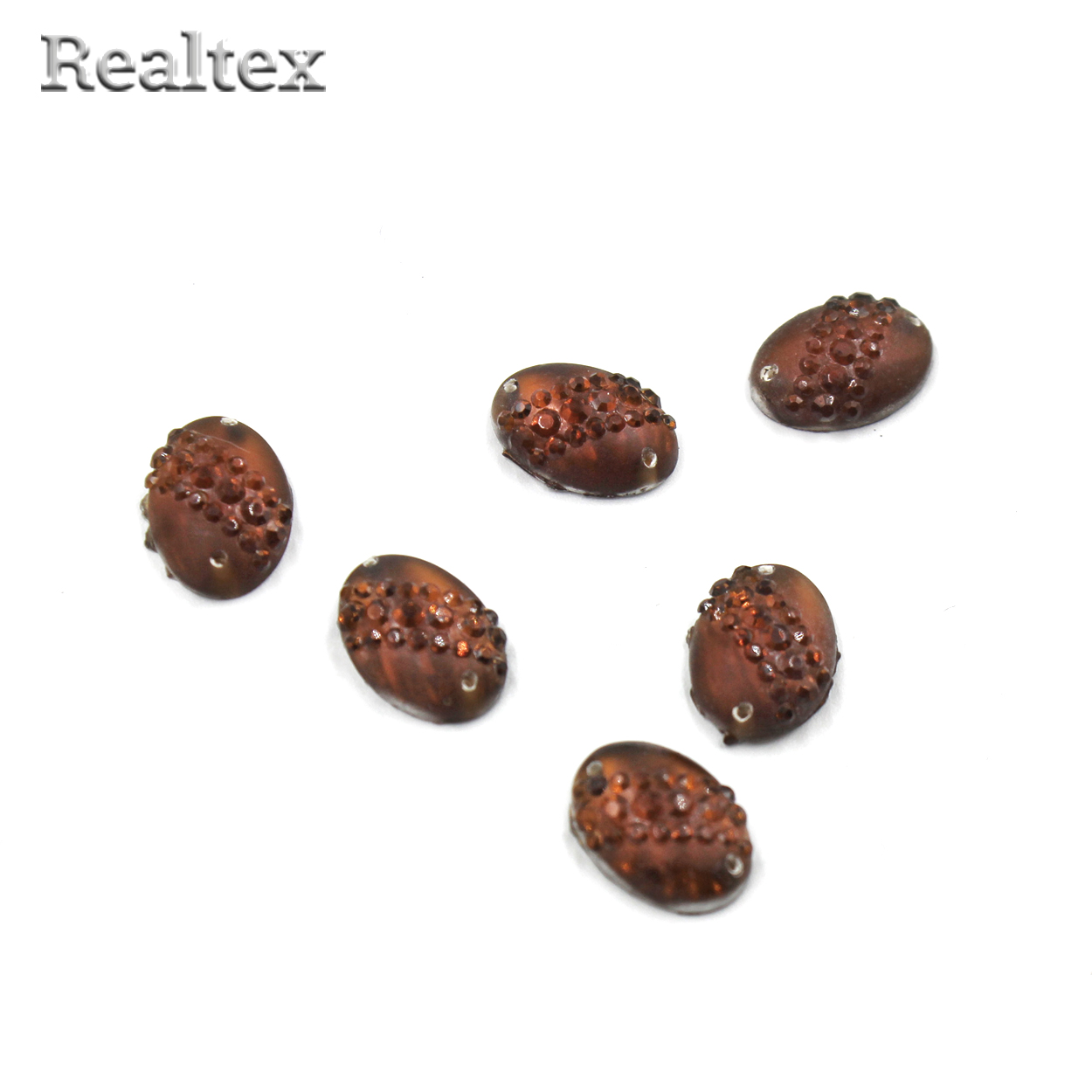 Стразы пришивные пластик овал M2 10*14мм цв.28